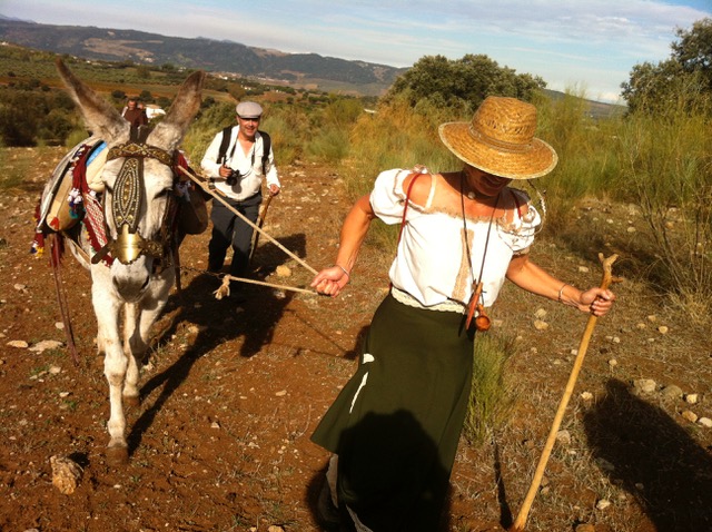 Moi with browed donkey. Photo Gil de la B